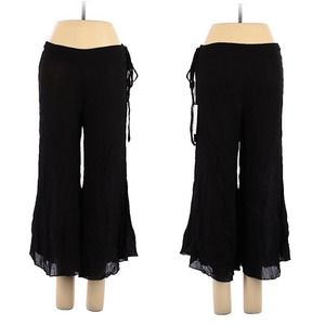 NWT Cotton Candy Wide Leg Linen Midi Beach Pant Black S